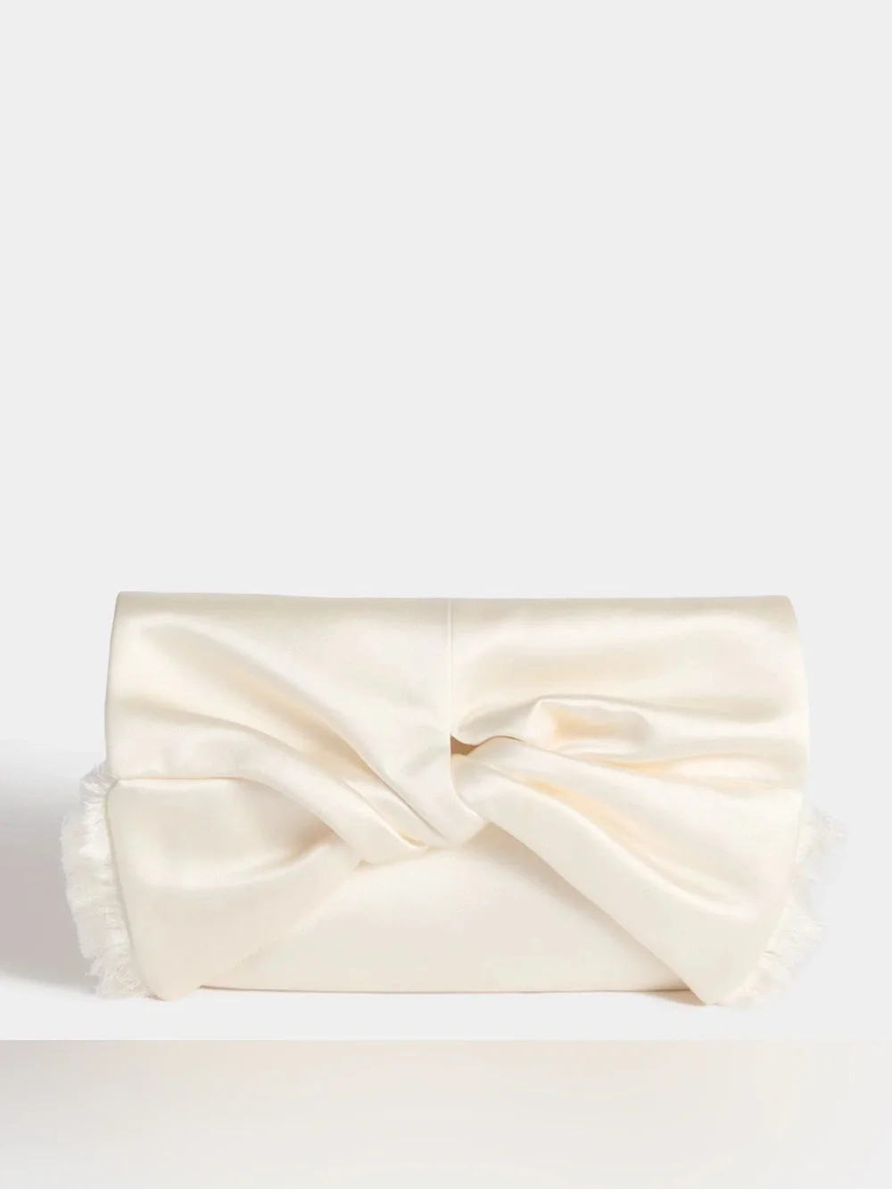 Anya Hindmarch Bow Clutch in Ivory Satin